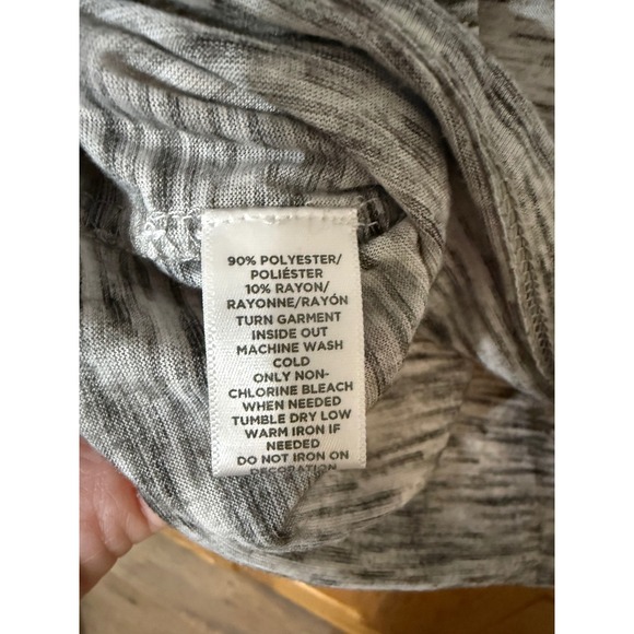 LOFT Women's Grey Marled Short Sleeve Beaded Embellished T Shirt Size M - Picture 4 of 5